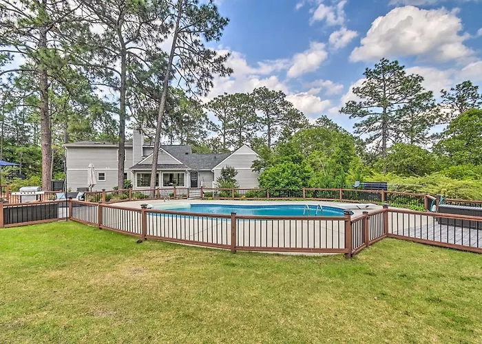 Peaceful Southern Pines Home W/ Pool + Yard!