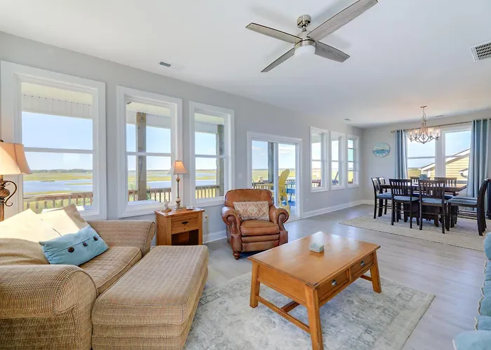 North Topsail Getaway W/ Panoramic Sound Views!