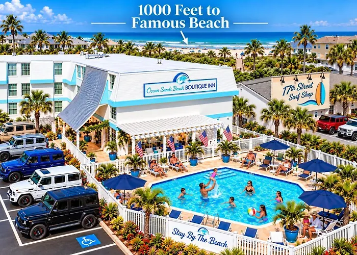 New 2026-Ocean Sands Beach Boutique -Sauna And Salt-Mineral Pool -Free Beach Bikes And Famous Beach- Fresh Baked Cookies And Popcorn - Bathrobes And Sunscreen In All Rooms-Ultra Sparkling-Free Laundry- 4 Grand Black Beds-Call Now & Save-1-252-Aha-